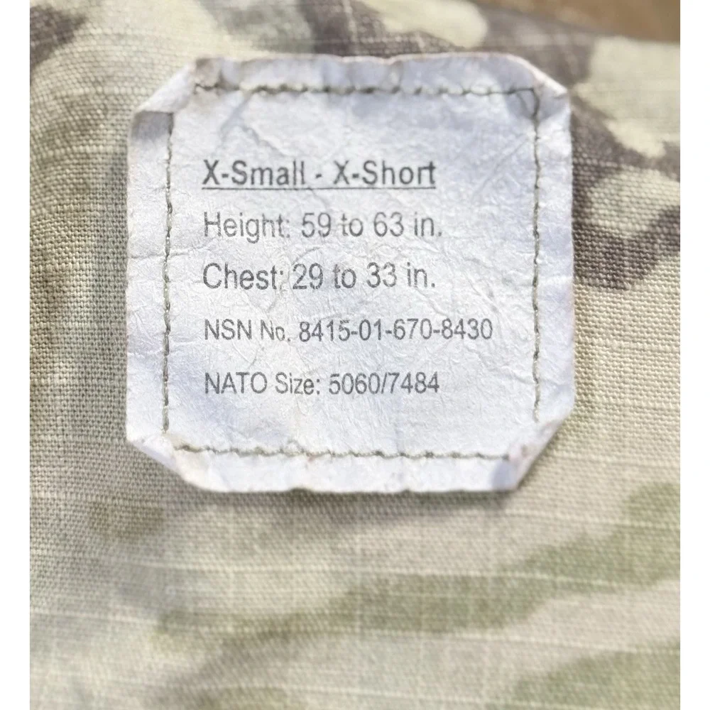 Army OCP Improved Hot Weather Combat Uniform Coat Size XS X-Short Insect Guard